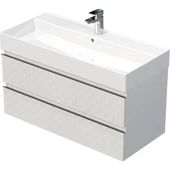 Koupelnový nábytek Koupelnová skříňka s umyvadlem SAT Cube Way 100x47,5x46 cm bílá mat CUBE3D461002ZBSAT