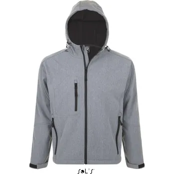 Pánská softshellová bunda Sol's Replay Men - Hooded Softshell, šedá (Sport Grey)