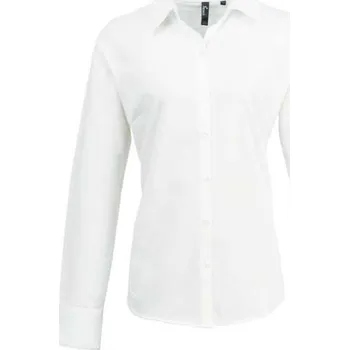 Dámská košile Premier Women's Long Sleeve Signature Oxford Blouse, bílá (White)
