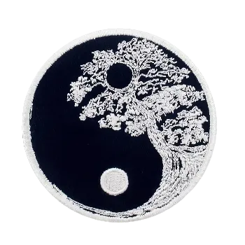 Nášivka Nažehlovací nášivka - symbol Jin a jang (7,0 cm)