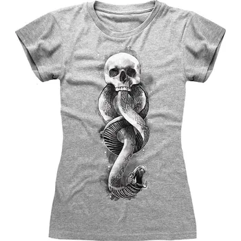 Pánské tričko Dámské tričko Harry Potter: Dark Arts Snake (M) šedá bavlna