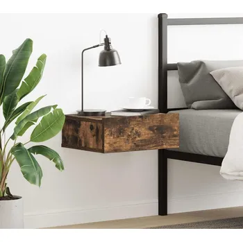 Noční stolek vidaXL Plovoucí noční stolek 40x30x15 cm kompozitní dřevo [800312] Barva: kouřový dub