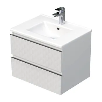 Nábytek Koupelnová skříňka s umyvadlem SAT Cube Way 60x47,5x46 cm bílá mat CUBE3D602ZBMOD