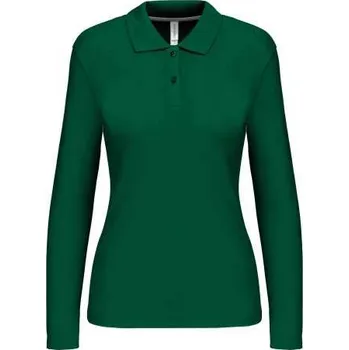 Kariban Ladies' Long-sleeved Polo Shirt, zelená (Kelly Green)
