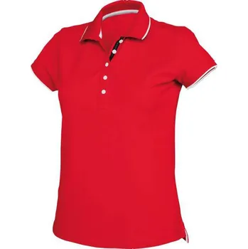 Kariban Ladies' Short-sleeved PiquÉ Knit Polo Shirt, červená (Cherry Red)