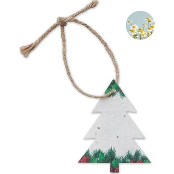 Vánoční ozdoba Ozdoba ze semínkového papíru - TREESEED, bílá