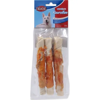 Pamlsek pro psa Pochoutka Trixie DentaFun buvolí kůže obalená kuřecím, rolky 17cm 3ks