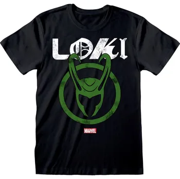 Pánské tričko Pánské tričko Marvel|Loki série 2: Distressed Logo (2XL) černá bavlna