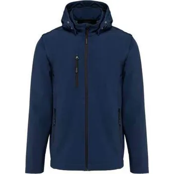 Pánská bunda Kariban Unisex 3-layer Softshell Hooded Jacket With Removable Sleeves, modrá (Navy)