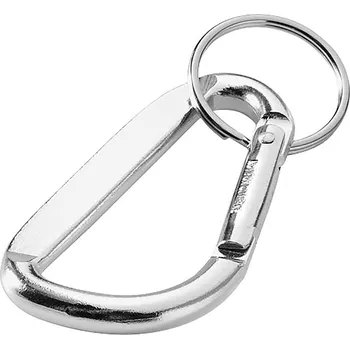 Timor klíčenka s karabinou z recyklovaného hliníku, stříbrná