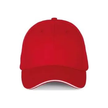 Čepice K-up Cap With Contrasting Sandwich Peak - 6&nbsp;panels, červená (Cherry Red)