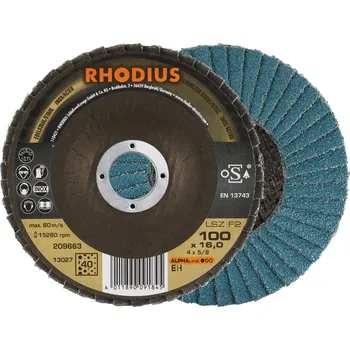 Brusný kotouč RHODIUS Lamelový brusný kotouč LSZ F2 100 x 16,00 P40 ALPHAline