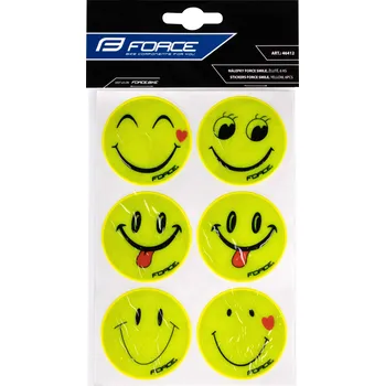 Nálepky FORCE SMILE, žluté, 6 ks