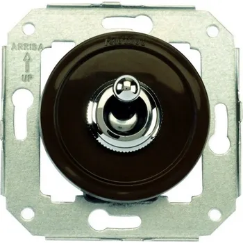 vypínač FONTINI by Font Barcelona Plastový vypínač Venezia hnědý/chromová páčka - výprodej Provedení: hnědá, Mechanismy: vypínač č. 1 65 306 52 2