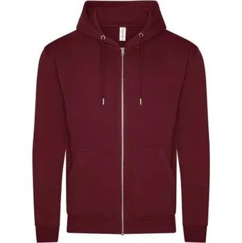 Pánská mikina Just Hoods Organic Zoodie, červená (Maroon)