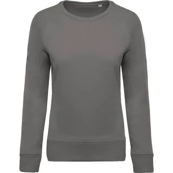 Dámská mikina Kariban Ladies’ Organic Cotton Crew Neck Raglan Sleeve Sweatshirt mikina, šedá (Charcoal)