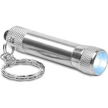 Svítilna Hliníková svítilna - baterka s přívěškem - ARIZO, stříbrná