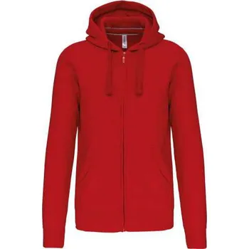Pánská mikina Kariban Men's Full Zip Hooded Sweatshirt mikina, červená (Cherry Red)