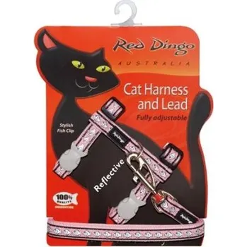 Postroj pro psa Postroj RD s vodítkem - kočka - Fish Rfx- Růžová