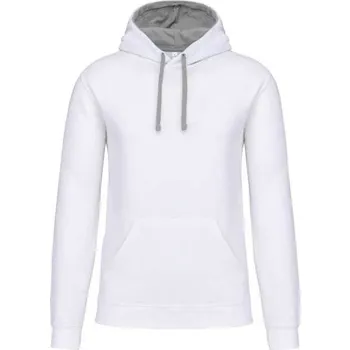 Pánská mikina Kariban Men's Contrast Hooded Sweatshirt mikina, bílá (White)