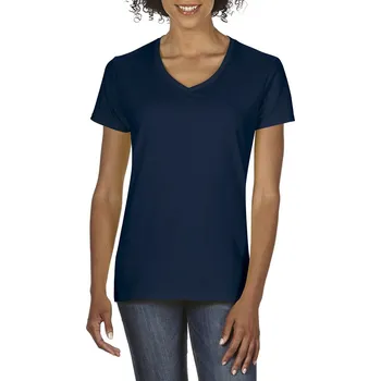 Pánské tričko Gildan Premium Cotton® Ladies' V-neck T-shirt, modrá (Navy)