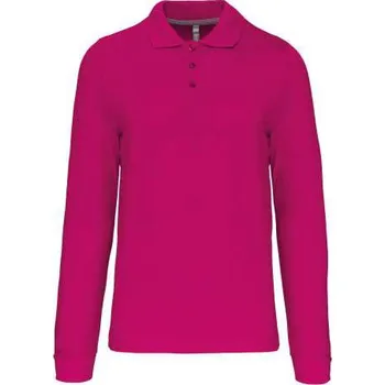 Pánské tričko Kariban Men's Long-sleeved Polo Shirt, růžová (Heliconia)