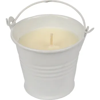 Svíčka Svíčka v kbelíku CLAM, bílá