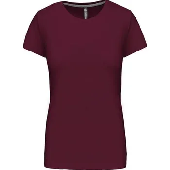 Kariban Ladies' Short Sleeve Crew Neck T-shirt, červená (Maroon)