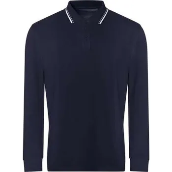 Pánská košile Just Polos Long Sleeve Tipped 100 Polo, modrá (Navy)