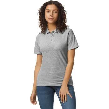 Gildan Softstyle® Ladies' Double PiquÉ Polo With 3 Colour-matched Buttons, šedá (Sport Grey)