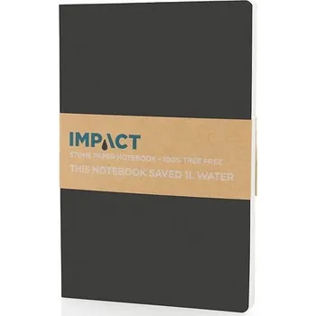 Zápisník Kamenný poznámkový blok A5 Impact s měkkou vazbou, černá, černá