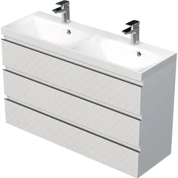 Koupelnový nábytek Koupelnová skříňka s umyvadlem SAT Cube Way 120x71x40 cm bílá mat CUBE3D1203ZB