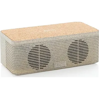 Bluetooth reproduktor Bezdrátový reproduktor a nabíječka z pšeničné slámy, hnědá