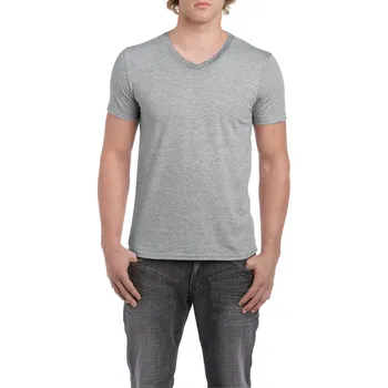Pánské oblečení Gildan Softstyle® Adult V-neck T-shirt, šedá (Sport Grey)