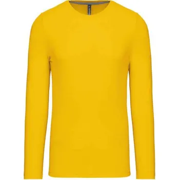 Kariban Men's Long-sleeved Crew Neck T-shirt, žlutá (Daisy)