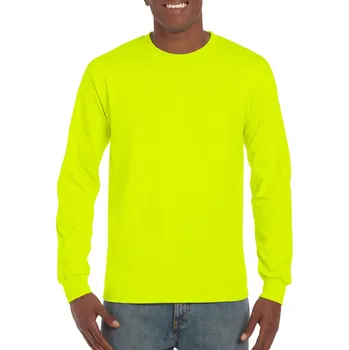 Pánské oblečení Gildan Ultra Cotton™ Adult Long Sleeve T-shirt, žlutá (Safety Green)