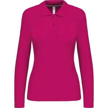 Dámské tričko Kariban Ladies' Long-sleeved Polo Shirt, růžová (Heliconia)