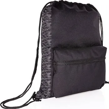 Městský batoh Reflexní šňůrkový batoh z RPET AWARE™, černá, černá