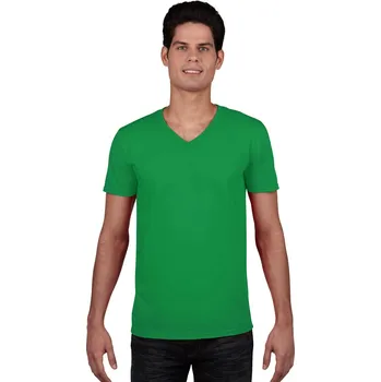 Pánské tričko Gildan Softstyle® Adult V-neck T-shirt, zelená (Irish Green)