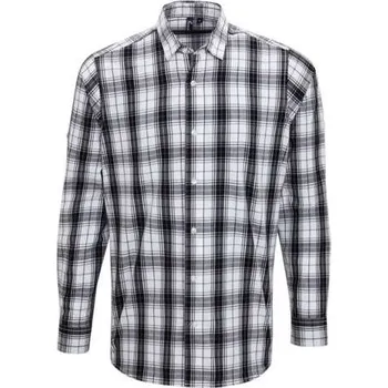 Pánská košile Premier 'ginmill' Check - Men's Long Sleeve Cotton Shirt, černá (Black)