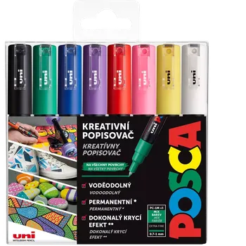 Posca sada popisovačů PC-1M, 0,7 - 1 mm, mix barev (8 ks)