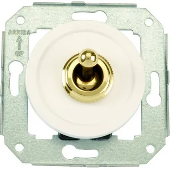 vypínač FONTINI by Font Barcelona Plastový vypínač Venezia bílý/zlatá páčka - výprodej Provedení: bílá, Mechanismy: vypínač č. 1 65 306 60 2