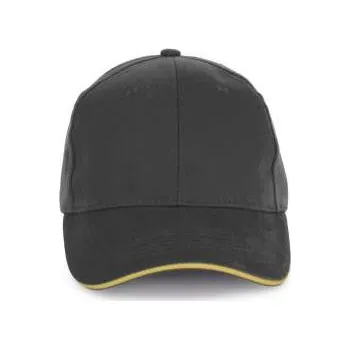 Čepice K-up Cap In Organic Cotton With Contrasting Sandwich Peak - 6 panels, šedá (Ash Grey)