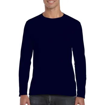 Pánská móda Gildan Softstyle® Adult Long Sleeve T-shirt, modrá (Navy)