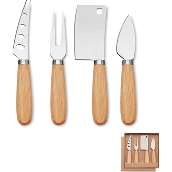 Sada 4 nožů na sýr - CAMEMBERT, dřevo