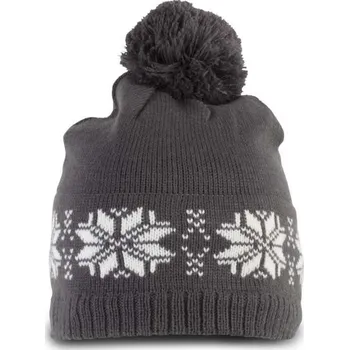 Čepice K-up Fair Isle Knit Beanie, šedá (Charcoal)