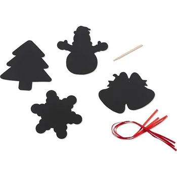 Vánoční ozdoba Sada škrabacích vánočních ozdob DEKOR, černá