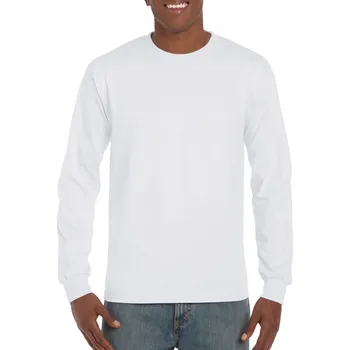 Oblečení a móda Gildan Ultra Cotton™ Adult Long Sleeve T-shirt, bílá (White)