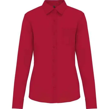 Zátěžové oblečení Kariban Jessica Ladies' Long-sleeved Shirt, červená (Cherry Red)