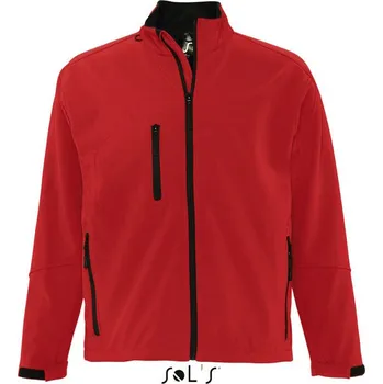 Pánská softshellová bunda Sol's Relax - Men's Softshell Zipped Jacket, červená (Cherry Red)